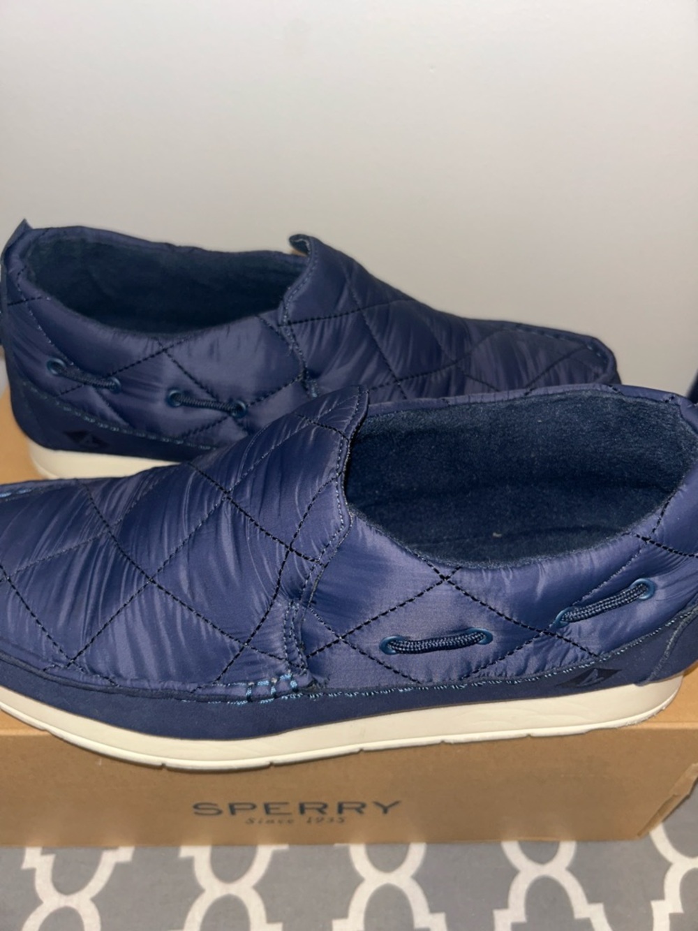 Sperry Quilted Slip-On Mocs in Navy